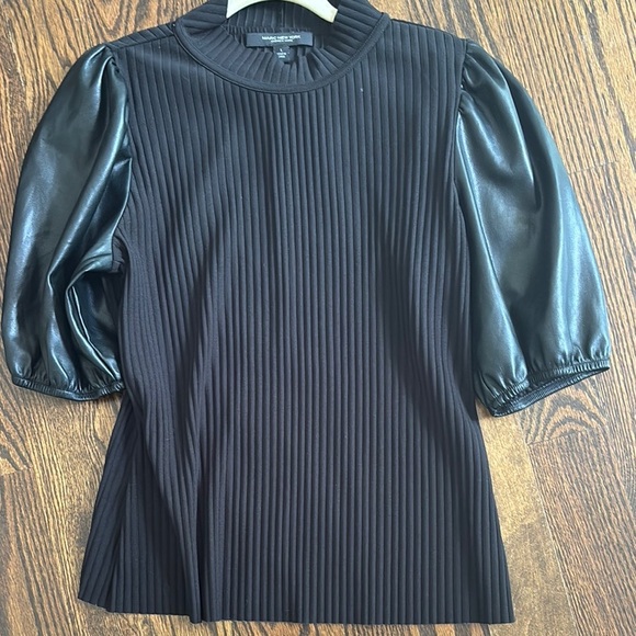 Marc New York Black Ribbed Boxy Blouse - Picture 4 of 4